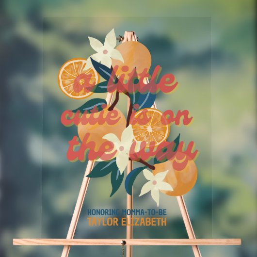 かわいこちゃんのベビーシャワー歓迎 アクリルサイン (ニュートラル)