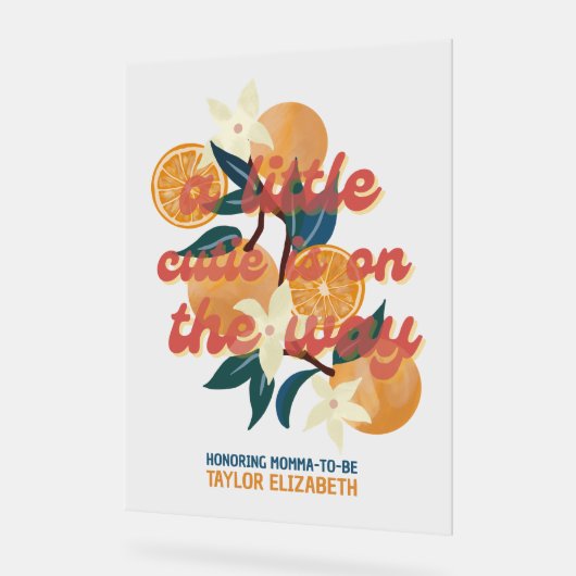 かわいこちゃんのベビーシャワー歓迎 アクリルサイン (傾斜)