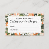 かわいこちゃんの赤ちゃんシャワー瓶の中にいくつのかわいこちゃんがある エンクロージャーカード (正面)