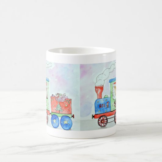 かわいこちゃんは彼女のクリスマスレイン水の色絵画の コーヒーマグカップ (中央)