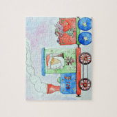 かわいこちゃんは彼女のクリスマスレイン水の色絵画の ジグソーパズル (縦)