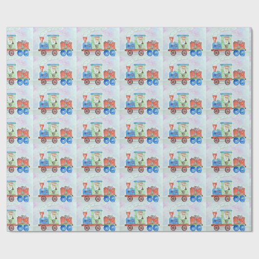 かわいこちゃんは彼女のクリスマスレイン水の色絵画の ラッピングペーパー (フラット)