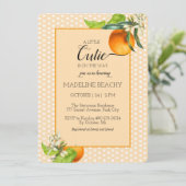 かわいこちゃんは途中オレンジ色の赤ちゃんシャワー招待状 招待状 (スタンド正面)