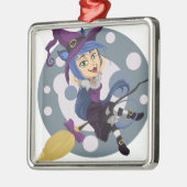 かわいこちゃんウィッチ(ほうきハロウィーン付) メタルオーナメント (左)
