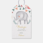 かわいこちゃんエレファントバローンズピンクベビーシャワー ギフトタグ (裏面)