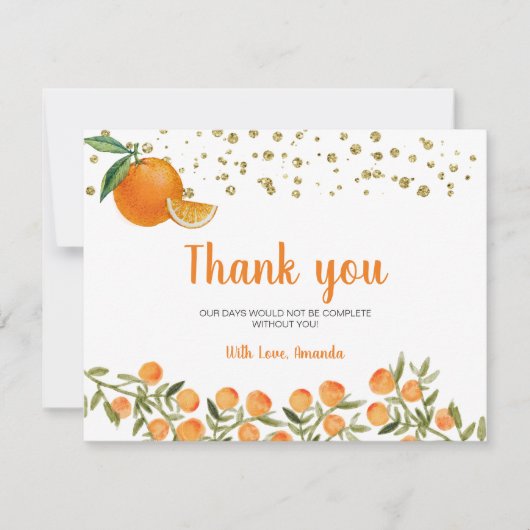 かわいこちゃんオレンジサンキューカード サンキューカード (正面)