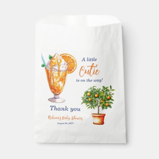 かわいこちゃんオレンジシトラスサマーアイスクリームベビーシャワー フェイバーバッグ (正面)