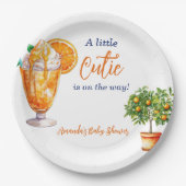かわいこちゃんオレンジシトラスサマーアイスクリームベビーシャワー ペーパープレート (正面)