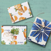 かわいこちゃんオレンジシトラスサマーアイスクリームベビーシャワー ラッピングペーパーシート