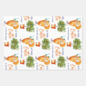 かわいこちゃんオレンジシトラスサマーアイスクリームベビーシャワー ラッピングペーパーシート (正面)