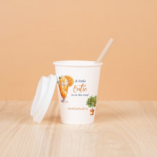 かわいこちゃんオレンジシトラスサマーアイスクリームベビーシャワー 紙コップ