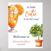 かわいこちゃんオレンジシトラスサマーベビーシャワーウェルカム ポスター (正面)