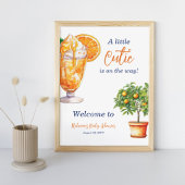 かわいこちゃんオレンジシトラスサマーベビーシャワーウェルカム ポスター