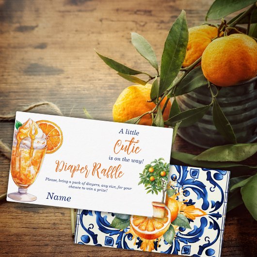 かわいこちゃんオレンジシトラスサマーベビーシャワーオムツ エンクロージャーカード
