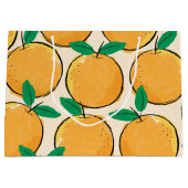 かわいこちゃんオレンジパターン抱き枕 ラージペーパーバッグ (正面)