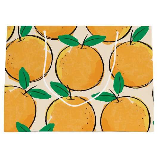 かわいこちゃんオレンジパターン抱き枕 ラージペーパーバッグ (正面)