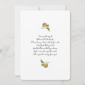 かわいこちゃんオレンジベビーシャワー 招待状 (裏面)