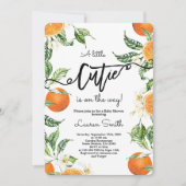 かわいこちゃんオレンジベビーシャワー 招待状 (正面)