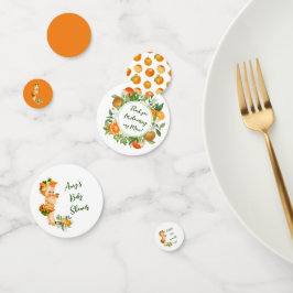 かわいこちゃんオレンジ色の赤ちゃんシャワー紙吹雪、ガールシャワー コンフェッティ