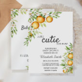 かわいこちゃんオレンジ赤ちゃんシャワー招待状 招待状