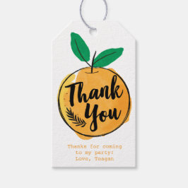 かわいこちゃんカスタムオレンジサンキューユーメッセージカード ギフトタグ