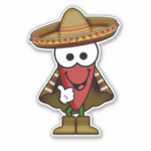 かわいこちゃんカートゥーンレッドハラペーノペッパービニル シール (正面)