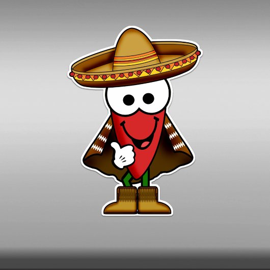 かわいこちゃんカートゥーンレッドハラペーノペッパービニル シール