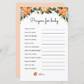 かわいこちゃんカード用の小さなベビーの赤ちゃんシャワー祈りの言葉 (正面/裏面)