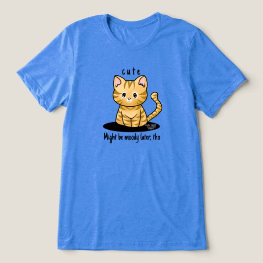 かわいこちゃんキャット虎猫 トライブレンドＴシャツ (デザイン正面)