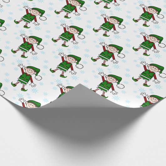 かわいこちゃんクリスマス小妖精や小人ボーイ ラッピングペーパー (角)