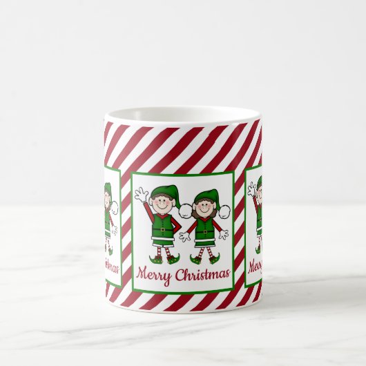 かわいこちゃんクリスマス小妖精や小人メリークリスマス コーヒーマグカップ (中央)