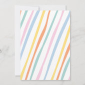 かわいこちゃんクレオンアート紙カラフルパーティー誕生日イン 招待状 (裏面)