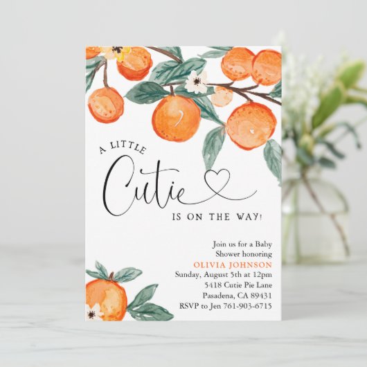 かわいこちゃんクレメンチンベビーシャワー 招待状 (スタンド正面)