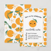かわいこちゃんクレメンチンマンダリンタンゲリンオレンジブルー 招待状 (正面/裏面)