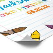 かわいこちゃんクレヨンアート紙カラフルパーティー誕生日 ポスター (角)