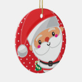 かわいこちゃんサンタパーソナライズされたキッズクリスマス セラミックオーナメント (右)