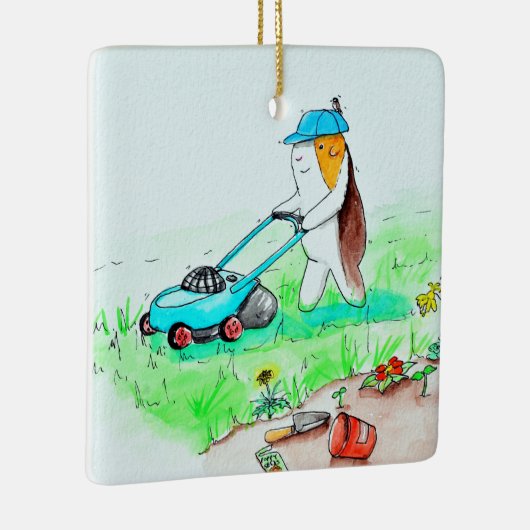 かわいこちゃんザギニアピグザガーデナー絵画ズ セラミックオーナメント (右)