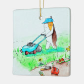 かわいこちゃんザギニアピグザガーデナー絵画ズ セラミックオーナメント (左)