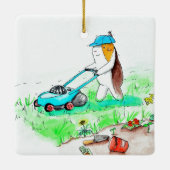 かわいこちゃんザギニアピグザガーデナー絵画ズ セラミックオーナメント (裏面)