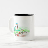 かわいこちゃんザギニアピグザガーデナー絵画ズ ツートーンマグカップ (正面左)