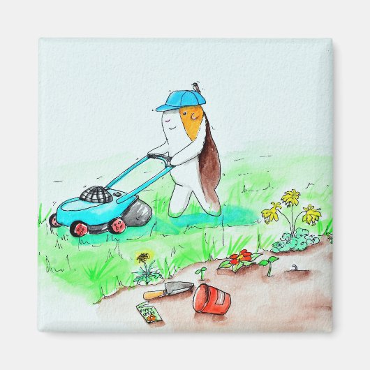 かわいこちゃんザギニアピグザガーデナー絵画ズ マグネット (正面)