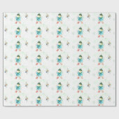 かわいこちゃんザギニアピグ雪絵画天使の包み ラッピングペーパー (フラット)