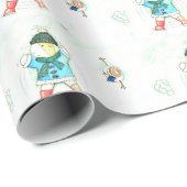 かわいこちゃんザギニアピグ雪絵画天使の包み ラッピングペーパー (ロールコーナー)