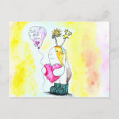 かわいこちゃんザギニアピッグGet Well Soonイラストレーション ポストカード (正面)