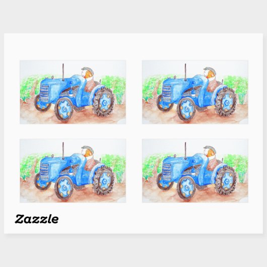 かわいこちゃんザ農家モルモット絵画ズ 長方形シール (シート)