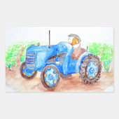 かわいこちゃんザ農家モルモット絵画ズ 長方形シール (正面)