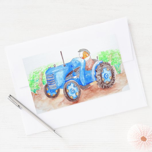 かわいこちゃんザ農家モルモット絵画ズ 長方形シール (封筒)