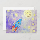 かわいこちゃんザ・ギニア豚ロケットの月 ポストカード (正面/裏面)