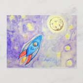 かわいこちゃんザ・ギニア豚ロケットの月 ポストカード (正面)