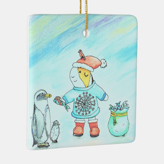 かわいこちゃんザ・ギニー与えブタのクリスマスプレゼント セラミックオーナメント (右)